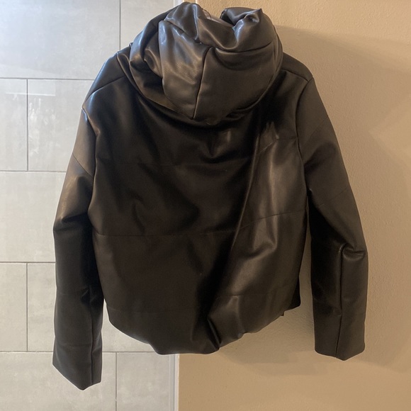 ZARA Faux Leather Puffed Jacket - Picture 9 of 9